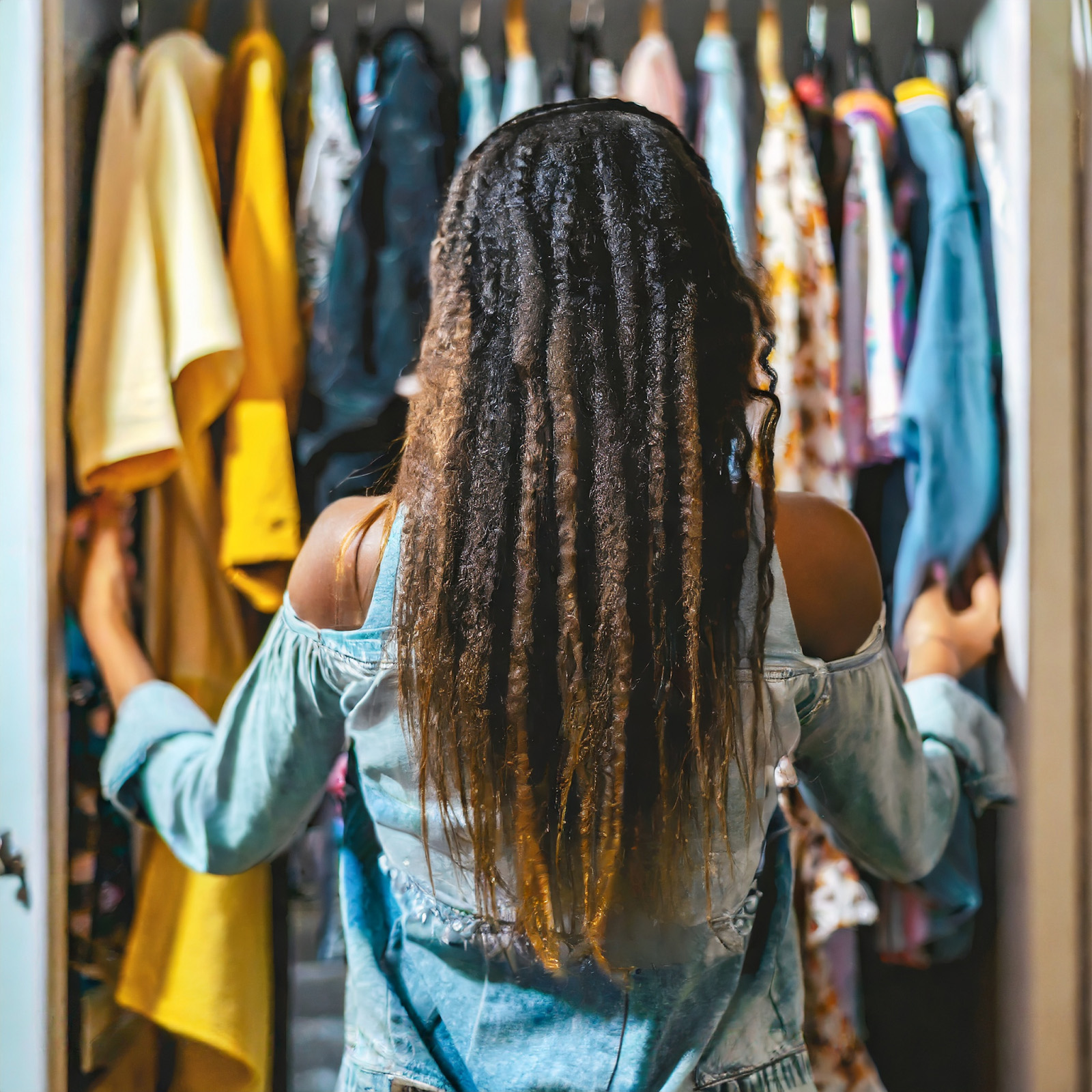 Girl Looking Through Wardrobe